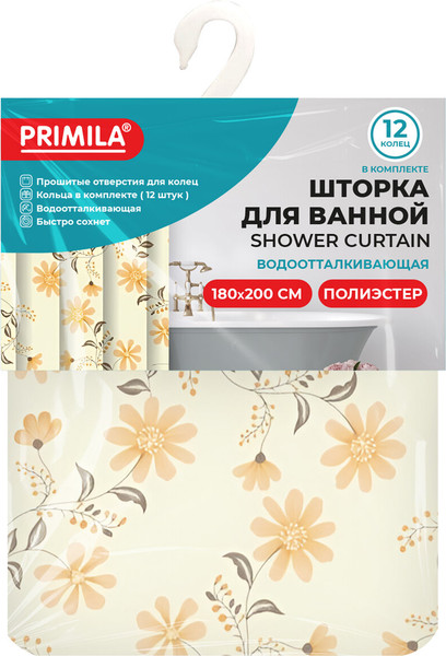 Изображение товара Шторка-занавеска для ванны Primila 700085 (180x200)
