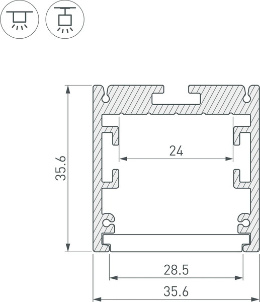 Изображение товара Профиль для светодиодной ленты Arlight SL-ARC-3535-D800-A90 / 027637