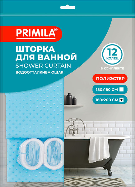 Изображение товара Шторка-занавеска для ванны Primila 700096 (180x200)