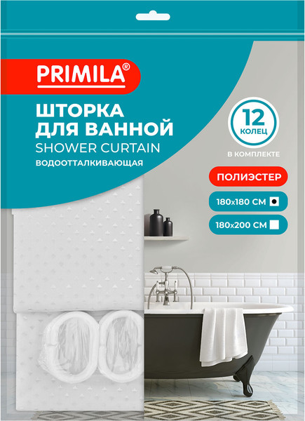 Изображение товара Шторка-занавеска для ванны Primila 700087 (180x180)