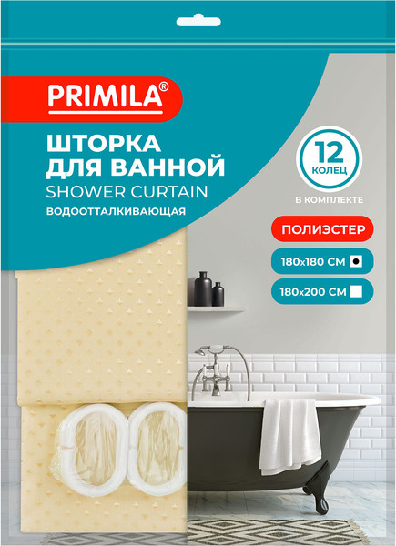 Изображение товара Шторка-занавеска для ванны Primila 700089 (180x180)