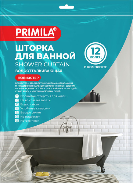 Изображение товара Шторка-занавеска для ванны Primila 700091 (180x180)