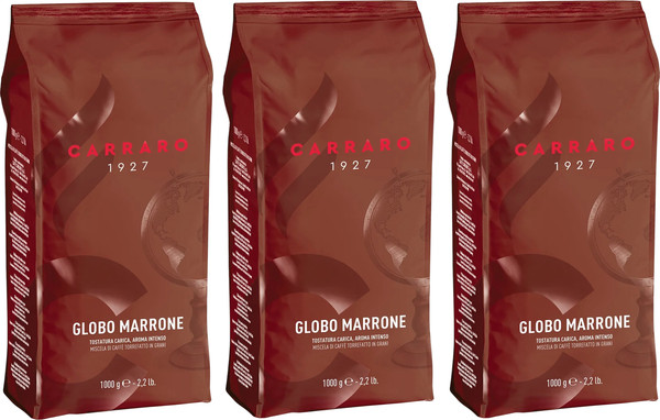 Изображение товара Кофе в зернах Carraro Globo Marrone 30% арабика, 70% робуста (3x1кг)