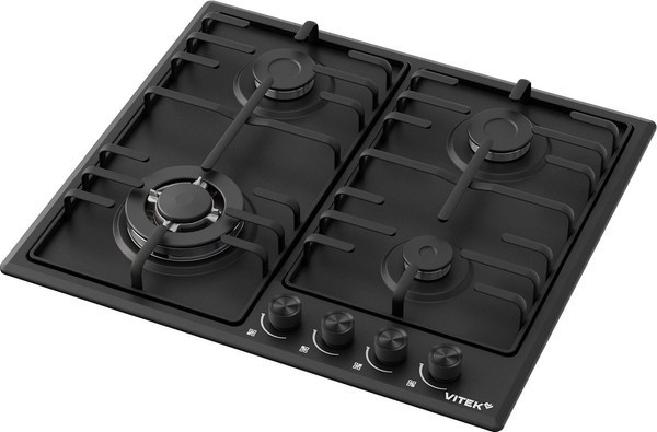 Изображение товара Газовая варочная панель Vitek VGH 6410W MBK (черный матовый)