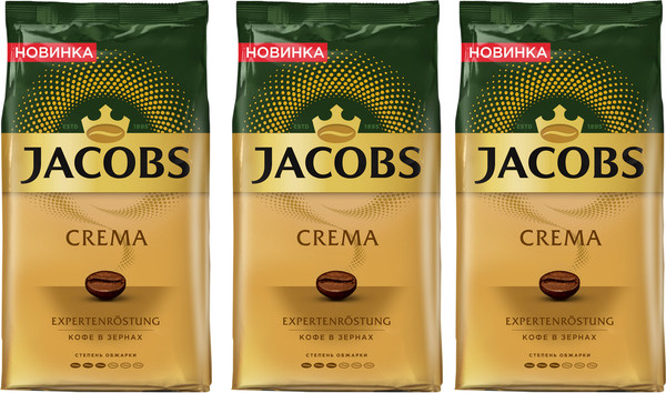 Изображение товара Кофе в зернах Jacobs Crema (3x1кг)