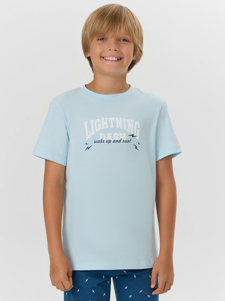 Изображение товара Пижама детская Mark Formelle 563321-1 (р.152-76, голубое небо/молнии на синем)