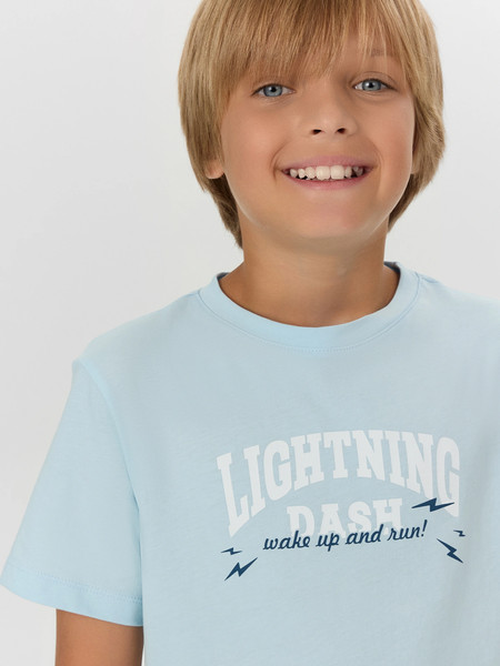 Изображение товара Пижама детская Mark Formelle 563321-1 (р.152-76, голубое небо/молнии на синем)