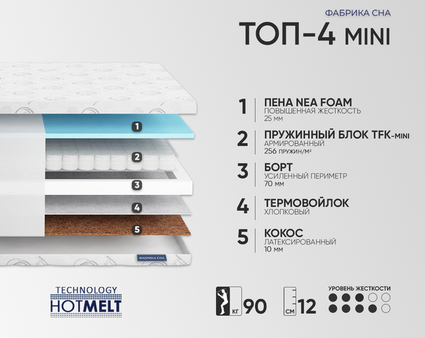 Изображение товара Матрас Фабрика сна Топ-4 Mini 140x190