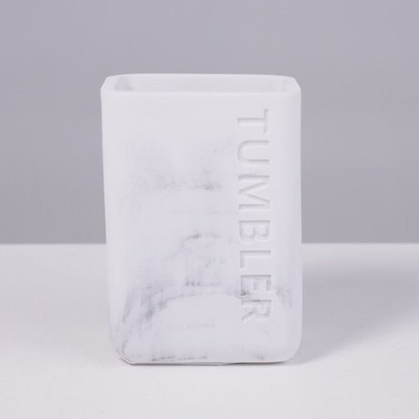 Изображение товара Стакан для зубной щетки и пасты AksHome Nova (белый мрамор)