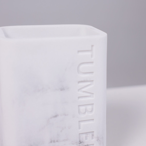 Изображение товара Стакан для зубной щетки и пасты AksHome Nova (белый мрамор)