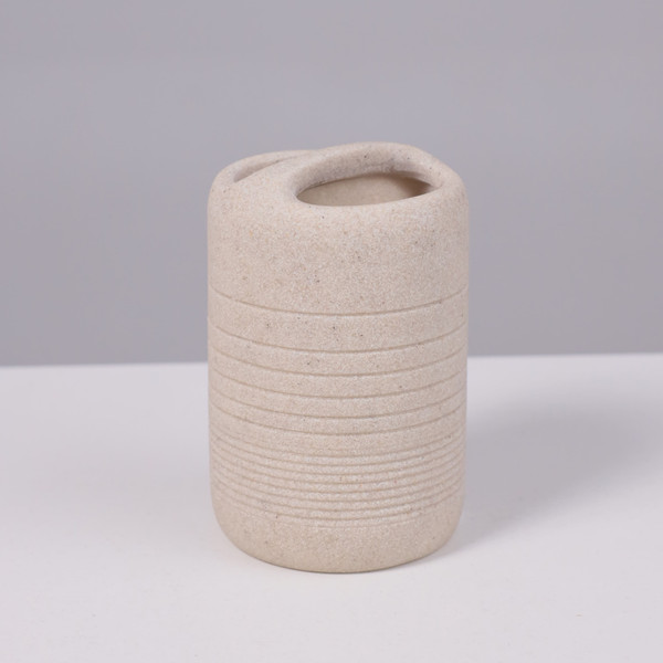 Изображение товара Стакан для зубной щетки и пасты AksHome Vortex (светло-бежевый)