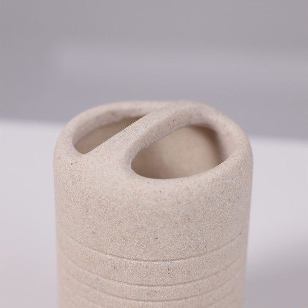 Изображение товара Стакан для зубной щетки и пасты AksHome Vortex (светло-бежевый)