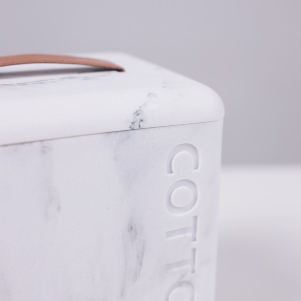 Изображение товара Органайзер для ватных дисков AksHome Nova (белый мрамор)