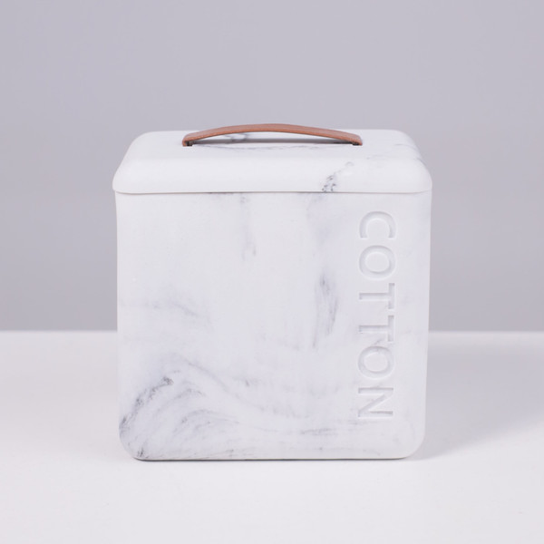 Изображение товара Органайзер для ватных дисков AksHome Nova (белый мрамор)