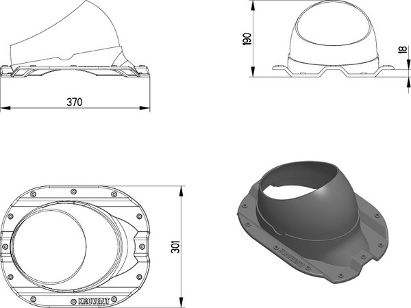 Изображение товара Проходка кровельная Krovent Base-VT Prof 20 125-150 RAL 8017 (коричневый)