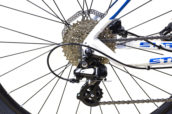 Изображение товара Велосипед STARK Router 27.3 HD 2024 (16, белый металлик/синий, разобранный, в коробке)