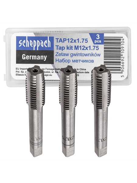 Изображение товара Набор метчиков Scheppach Sch-TAP12x1.75 (62781)