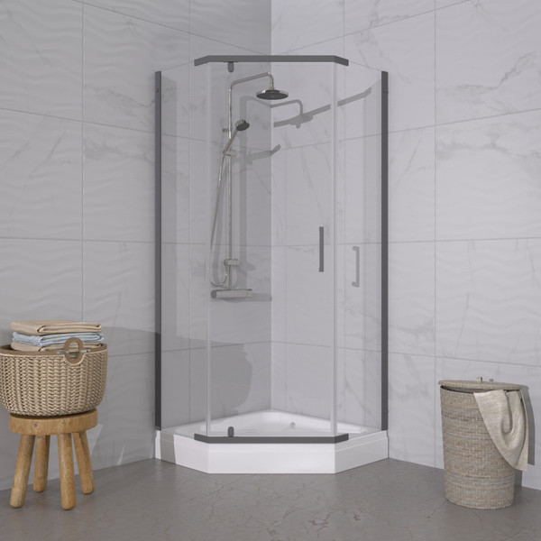 Изображение товара Душевой уголок Triton Дека Графит 100х100 (с поддоном)