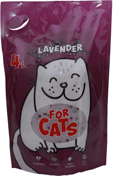 Изображение товара Наполнитель для туалета For Cats Силикагелевый с ароматом лаванды / TUZ022 (2x4л/1.55кг АКЦИЯ)