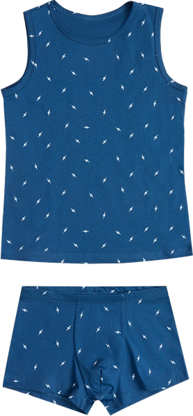 Изображение товара Комплект бельевой детский Mark Formelle 443002 (р.104-56-51, молнии на синем)