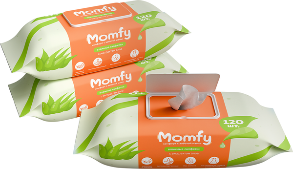 Изображение товара Влажные салфетки Momfy С экстрактом алоэ (360шт)