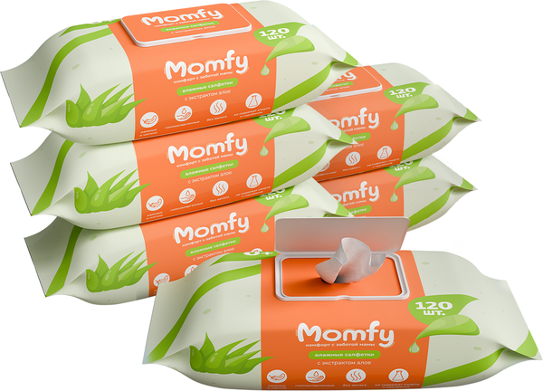 Изображение товара Влажные салфетки Momfy С экстрактом алоэ (720шт)