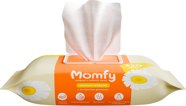 Изображение товара Влажные салфетки детские Momfy С экстрактом ромашки (720шт)