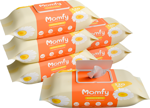 Изображение товара Влажные салфетки детские Momfy С экстрактом ромашки (720шт)