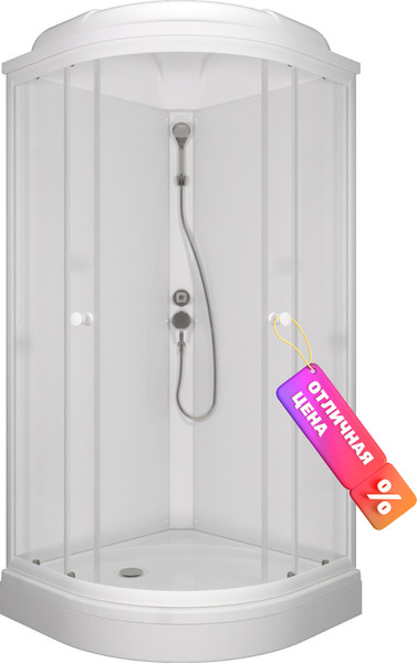 Изображение товара Душевая кабина Saniteco SNT CL-90 90х90 (белый/прозрачное стекло)