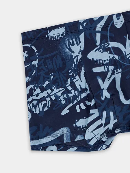 Изображение товара Комплект бельевой детский Mark Formelle 443002 (р.158-80-69, темно-синий/граффити на темно-синем)