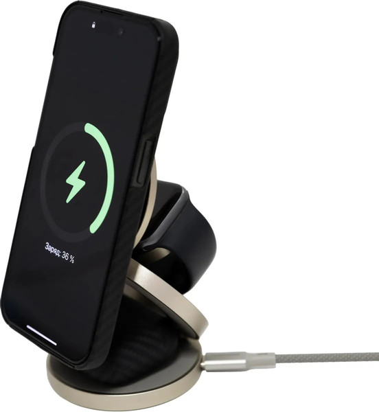 Изображение товара Зарядное устройство беспроводное Magssory Disc Signature 3в1 WCH033T (Titan)