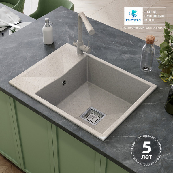 Изображение товара Мойка кухонная Polygran Blade 660 (кремовый)