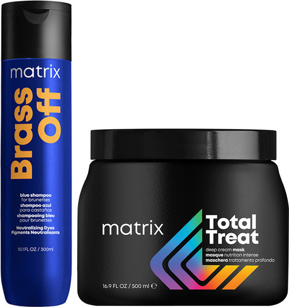 Изображение товара Набор косметики для волос MATRIX Brass Off Шампунь 300мл + крем-маска Matrix Total Treat 500мл