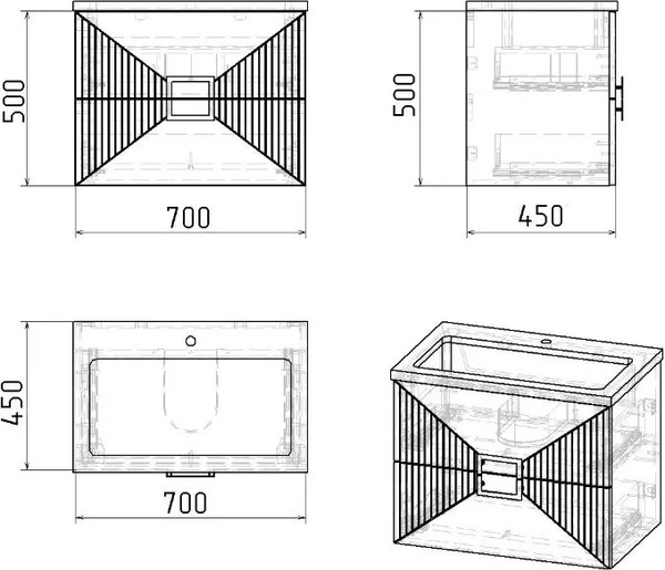 Изображение товара Тумба под умывальник Grossman Луксор 70 / 107058