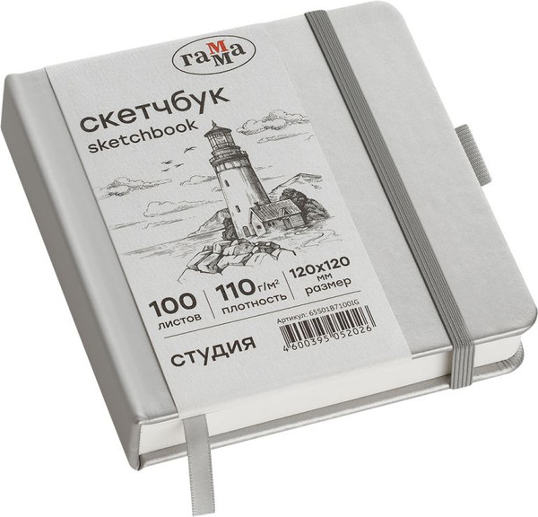 Изображение товара Скетчбук ГАММА Студия / 65S01B7100IG (100л, серебряный)