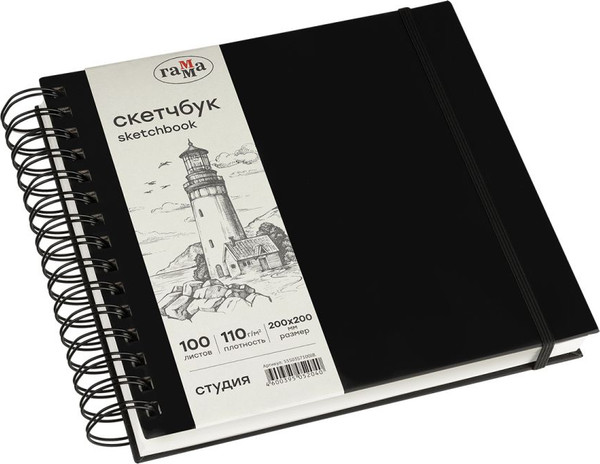 Изображение товара Скетчбук ГАММА Студия / 55S03S7100IB (100л, черный)