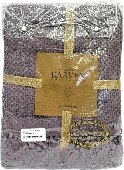 Изображение товара Плед Karven Charla Sacakli Хлопок Евро 210x240 / PL031v6/Mor