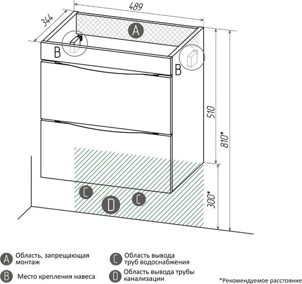 Изображение товара Тумба под умывальник Grossman Виста-50 / 105057