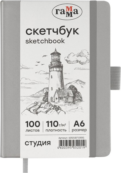 Изображение товара Скетчбук ГАММА Студия / 60S01B7100IG (100л, серебряный)
