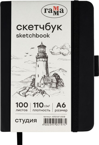 Изображение товара Скетчбук ГАММА Студия / 60S01B7100IB (100л, черный)