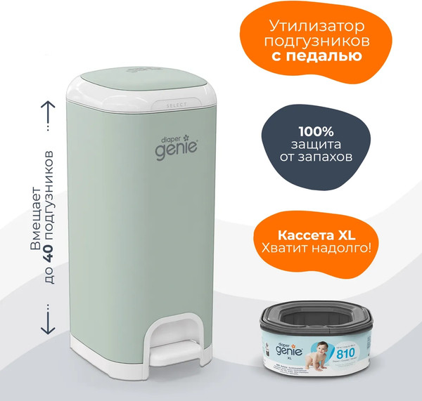 Изображение товара Накопитель подгузников Angelcare Diaper Genie Select / 2502 (мятный)