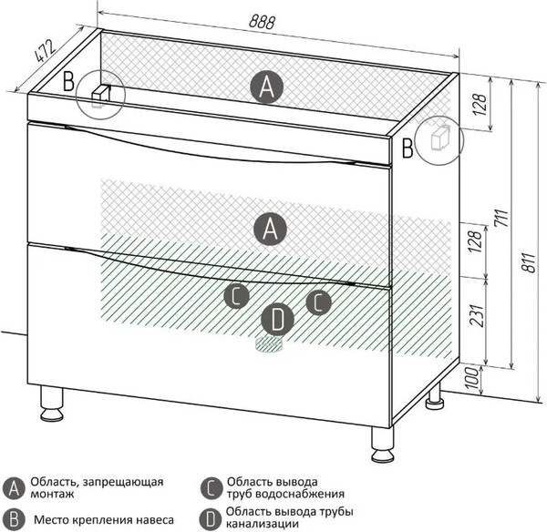 Изображение товара Тумба под умывальник Grossman Виста-90 / 109067