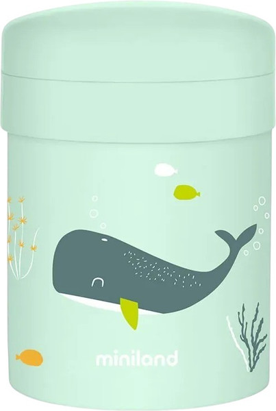 Изображение товара Термос для еды Miniland Thermetic Ocean Whaley / 89681 (700мл, бирюзовый/киты)