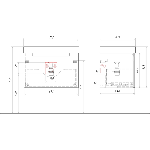 Изображение товара Тумба под умывальник Aqwella Vancouver VAN01071