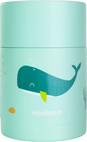 Изображение товара Термос для еды Miniland Food Thermy Ocean Whaley / 89618 (600мл, бирюзовый/киты)