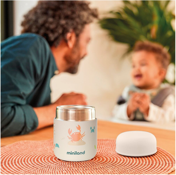 Изображение товара Термос для еды Miniland Thermy Ocean Mini Crabsy / 89643 (280мл, бежевый/крабы)