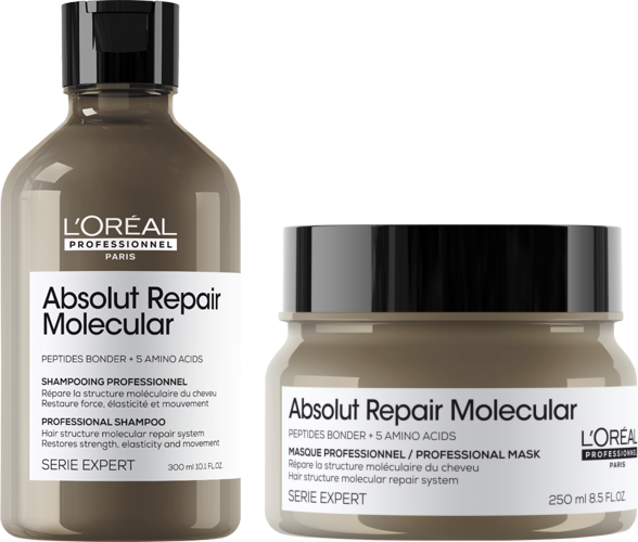 Изображение товара Набор косметики для волос L'Oreal Professionnel Absolut Repair Molecular Шампунь + Маска (300мл+250мл)