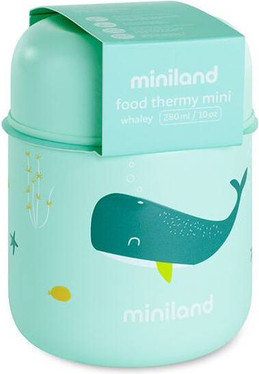 Изображение товара Термос для еды Miniland Thermy Ocean Mini Whaley / 89617 (280мл, бирюзовый/киты)