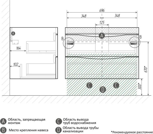 Изображение товара Тумба под умывальник Grossman Виста-75 / 107559