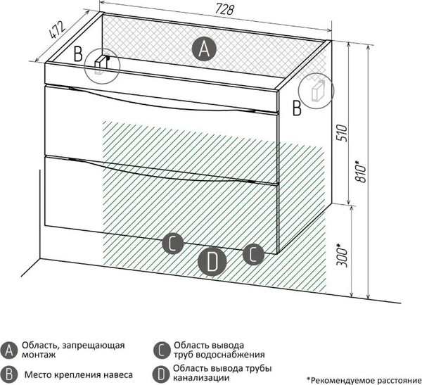 Изображение товара Тумба под умывальник Grossman Виста-75 / 107559